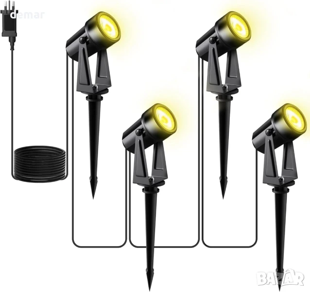 Dotrvmp 14M Външни ландшафтни прожектори 4 LED 2W 200lm, топло бяло 3000K IP65, снимка 1
