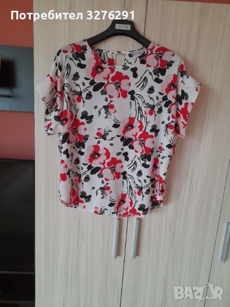 Италианска блуза на цветя р. L, снимка 1