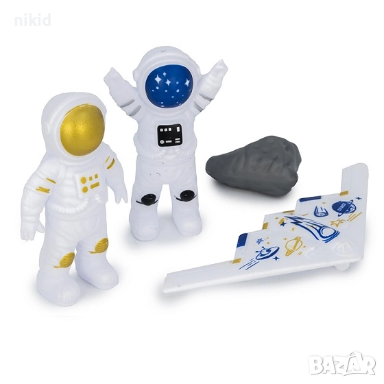 2 бр фигурка фигурки Астронавт Космонавт Космос метеорит самолет играчка украса торта топер, снимка 1