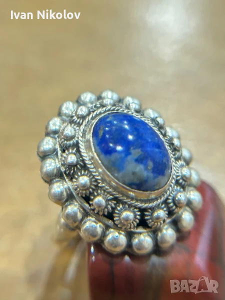 Сребърен пръстен Лапис лазули, снимка 1