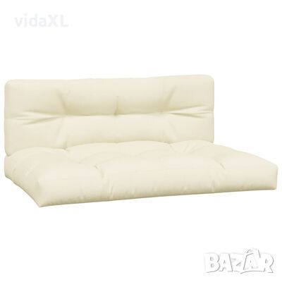 vidaXL Палетни възглавници, 2 бр, кремави, текстил（SKU:314545, снимка 1