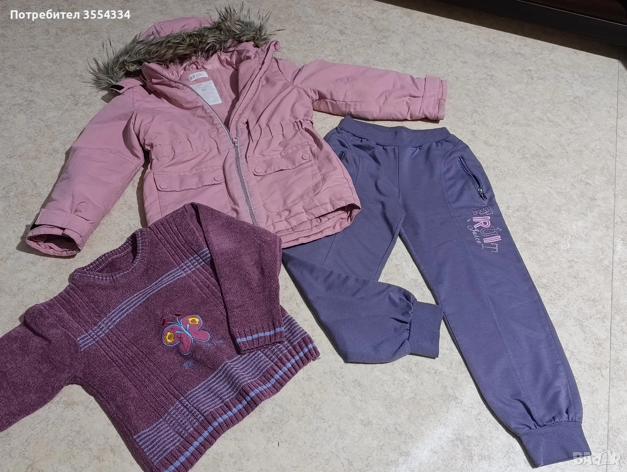 лот детско светлоотразително яке, анцуг и блуза, снимка 1