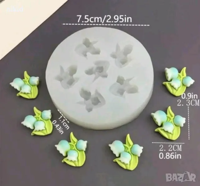 Малки момина сълза цветчета цветя силиконов молд форма фондан шоколад смола декор, снимка 1
