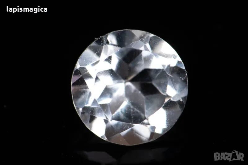 Бял топаз 1.00ct 6mm кръгла шлифовка #4, снимка 1