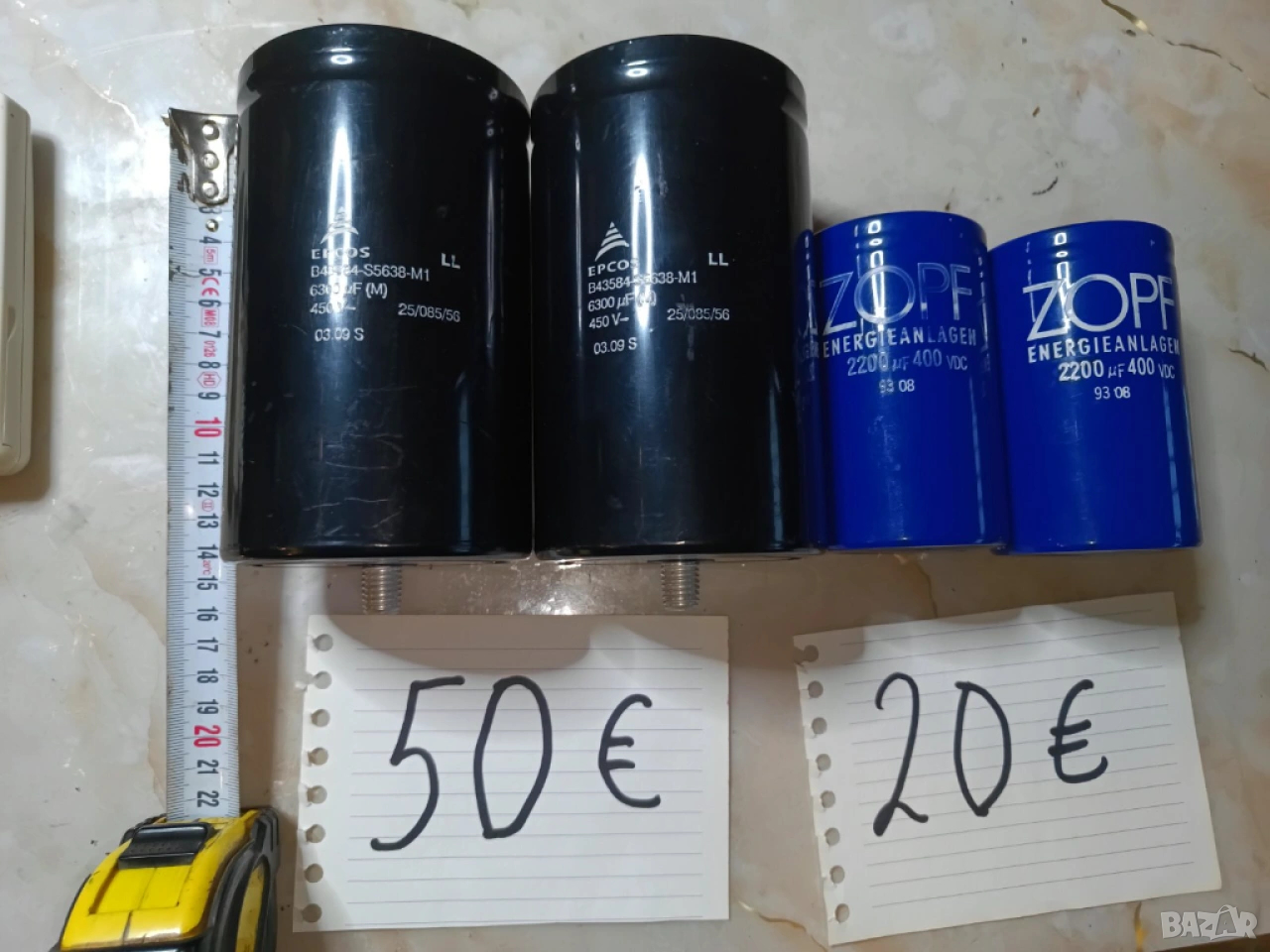 КОНДЕНЗАТОРИ EPCOS 6300uF 450V, 2200uF 400V, снимка 1