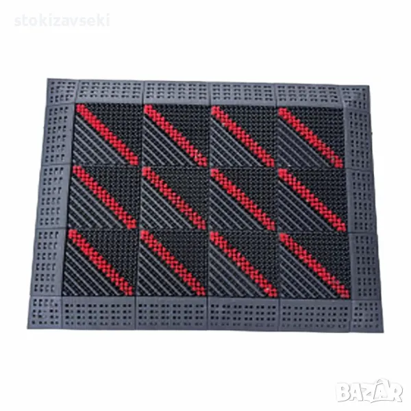 Нехлъзгаща се подложка за врата с модерен дизайн и червен акцент, снимка 1