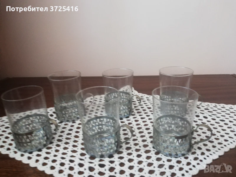 Сервиз за чай или кафе 6 броя чаши с интересни подложки общо за 8,00 лева , снимка 1