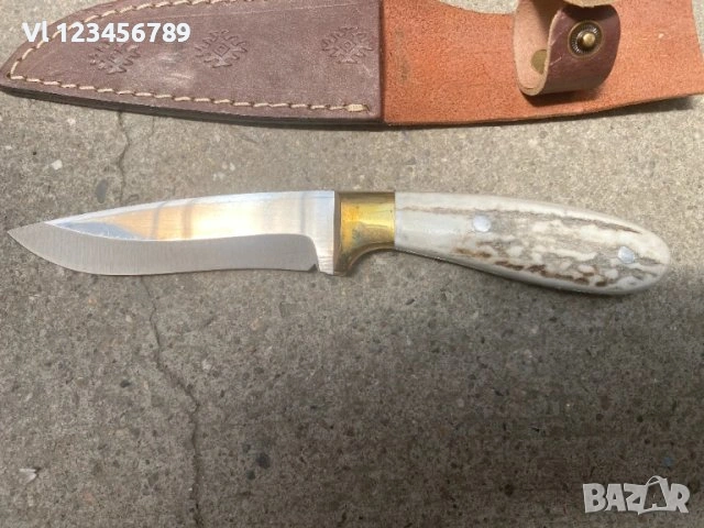 Стабилен, ръчно направен нож, чирени еленов рог 125 х 235 Турция, снимка 2 - Ножове - 53863374