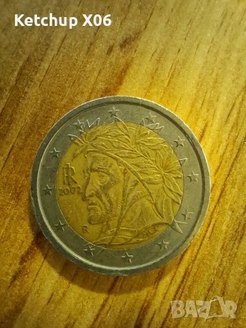 Рядка колекционерска монета 2 Euro Italia 2002 , снимка 2 - Нумизматика и бонистика - 53574075