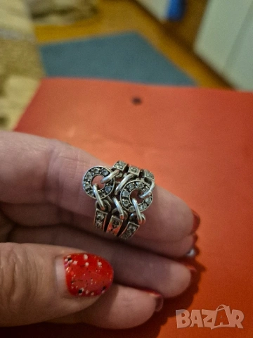 среб пръстен модел BVLGARI, снимка 2 - Пръстени - 53060479