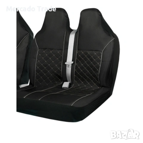 Комплект 2+1 Универсална тапицерия за предни седалки на бус, Черен, снимка 3 - Аксесоари и консумативи - 53386220