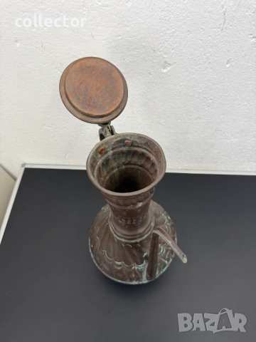 Голяма медна кана / ибрик / гюм / бакър. №7769, снимка 8 - Антикварни и старинни предмети - 52838999