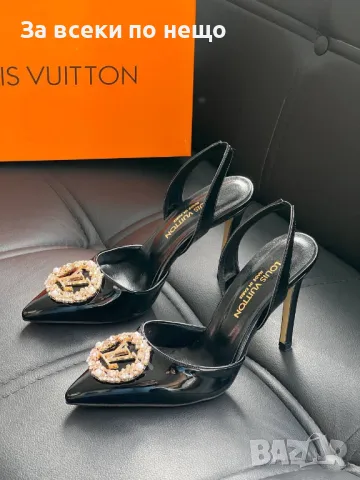 Louis Vuitton Дамски Черни Сандали На Ток Луис Витон Код E210