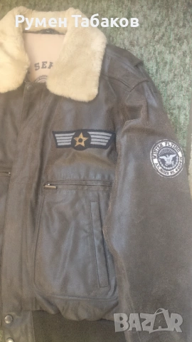Авиаторско кожено яке, снимка 2 - Якета - 53242524