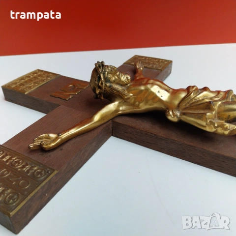 НАЙ ДОБРАТА ОФЕРТА 50см. Кръст , разпятие , исус от дърво и метал, снимка 7 - Антикварни и старинни предмети - 54057443