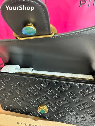 PINKO Love One Classic Dc – оригинална кожена чанта | НОВА, снимка 5 - Чанти - 54048240