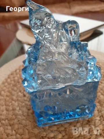  Джудже -стъклена   ретро захарница,бомбониера, снимка 8 - Декорация за дома - 40096028