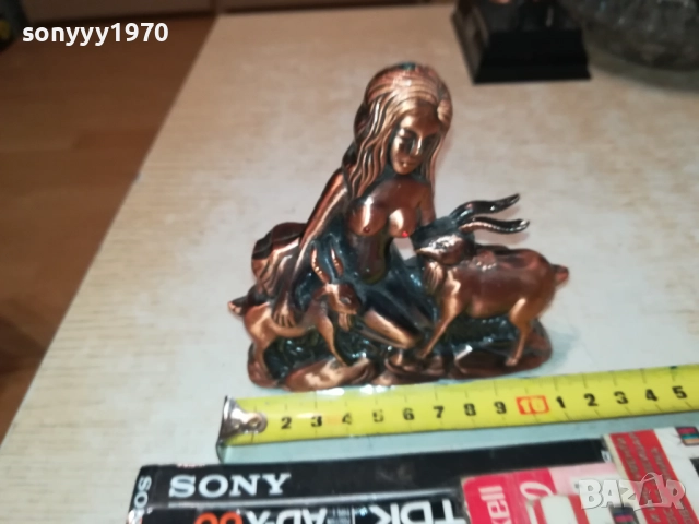 ЖЕНА С КОЗЛЕТА-МЕТАЛНА ЗАПАЛКА 0709251707LCHERY, снимка 6 - Антикварни и старинни предмети - 51634129