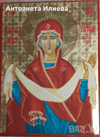 Икона Покров на Пресвета Богородица, снимка 4 - Икони - 44418682