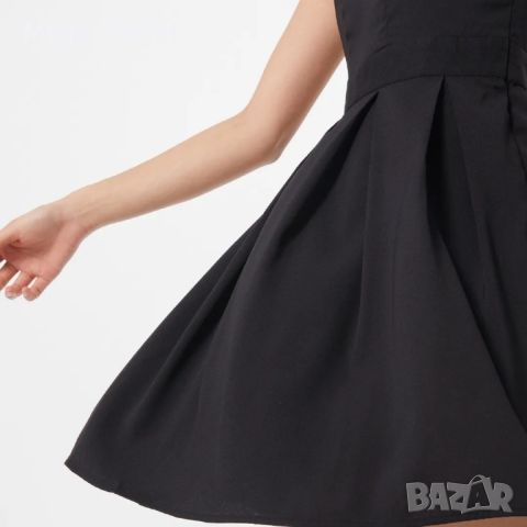 Къса черна рокля, разкроена, бранд Vero Moda, снимка 3 - Рокли - 45770312