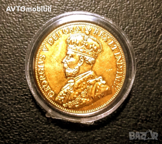 Позлатена монета 5 долара 1914 г в защитна капсула , снимка 4 - Нумизматика и бонистика - 52664973