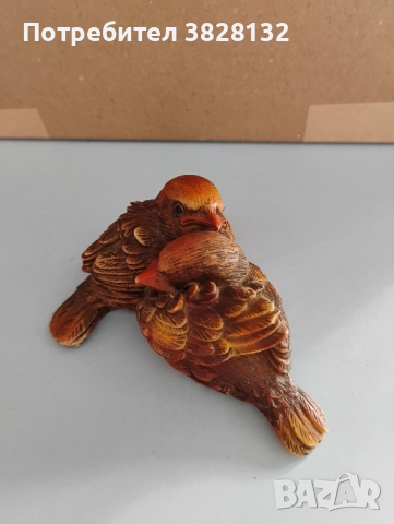 Фигурка гушкащи се врабчета, снимка 2 - Колекции - 51774038