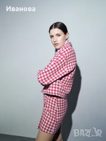 Поличка карирана. Каре фуксия и син цвят, снимка 4 - Поли - 50433841