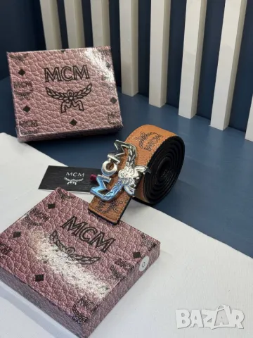 колани от естествена кожа в кутия 4см MCM, снимка 3 - Колани - 50422157