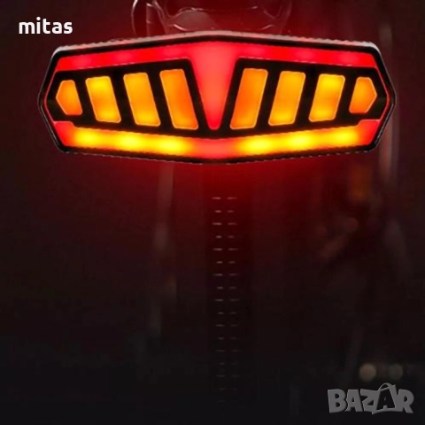 Задна LED светлина с МИГАЧИ, Безжично управление, Звуков сигнал, USB, снимка 4 - Аксесоари за велосипеди - 45620525