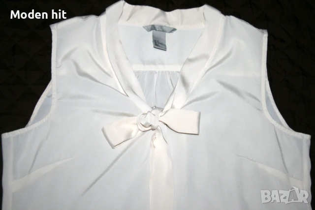 H&M цвят екрю - асиметричен дамски топ, снимка 3 - Корсети, бюстиета, топове - 50637186