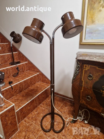 Уникална рядка антикварна шведска подова лампа 