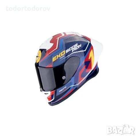 Мото Каска SCORPION EXO-R1 EVO II AIR COUP Blue-Red-Yellow L 59-60см., снимка 1