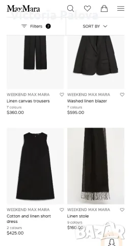 WEEKEND MAX MARA оригинал черна риза  лен 100%, снимка 13 - Ризи - 49811816