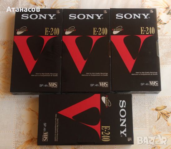 Видеокасети SONY 240min VHS Video Cassettes Tapes, снимка 1 - Плейъри, домашно кино, прожектори - 46421382