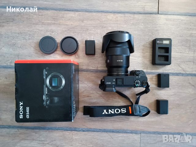 фотоапарат Sony A6400 + обектив 18-105mm f/4 G OSS и подарък