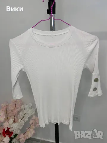 Бяла тениска рипс размер М, подходяща и за S, снимка 8 - Тениски - 50085935