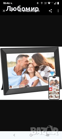 10.1-инчова цифрова фоторамка с WiFi, 1280 x 800 HD IPS LCD сензорен екран, автоматично завъртане , снимка 3 - Друга електроника - 52850154