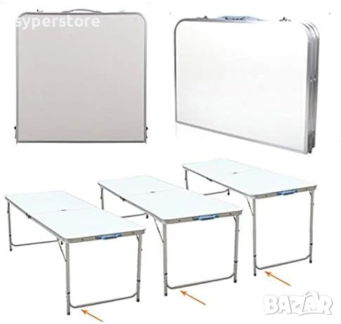 🪑 Сгъваема туристическа маса 120x60 см Digital One SP01107 – Компактна, удобна и идеална за къмпинг, снимка 6 - Къмпинг мебели - 50739986