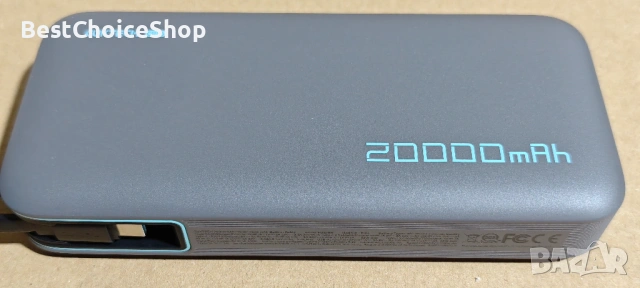 CUKTECH 45W 20000mAh Пауърбанк с Вградени Кабели, Бързо Зареждане – USB C Портативно Зарядно, снимка 6 - Външни батерии - 53148689