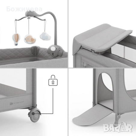 Детска кошара Kindercraft преносима, с матрак, снимка 2 - Бебешки легла и матраци - 54167729