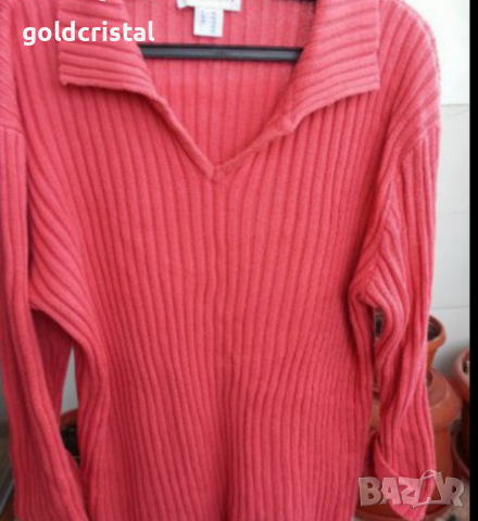блуза корал памук, снимка 1 - Блузи с дълъг ръкав и пуловери - 16245434