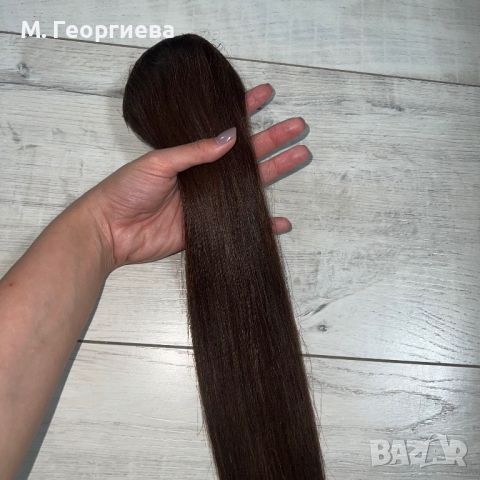 Естествена коса в кестеняво, кестенява треса / екстеншън, снимка 6 - Аксесоари за коса - 45553849