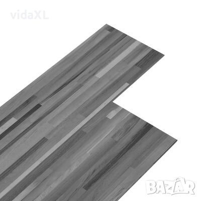 vidaXL PVC подови дъски 5,02 м² 2 мм самозалепващи сиво на ивици(SKU:146560