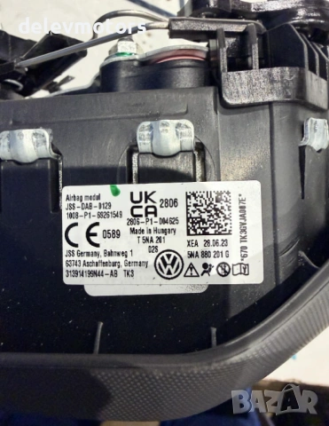 5NA880201G airbag, шофьорски еърбег от Volkswagen Golf VIII, 2.0 TDI BlueMotion, двигател DTTC, снимка 5 - Части - 53033422