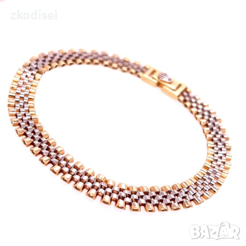 Златна мъжка гривна Rolex 10,94гр. 22,0см. 14кр. проба:585 модел:36974-1, снимка 2 - Гривни - 53443586