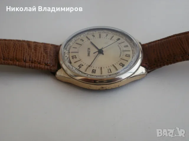 Ракета 24 часа руски часовник Raketa мъжки ръчен голям механичен, снимка 3 - Мъжки - 49431240