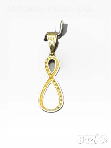 Златна висулка безкрайност 14K – 0.9 гр. | GOLD | ZLATO, снимка 3 - Колиета, медальони, синджири - 53719209