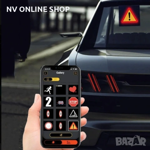 Интелигентен LED екран 32×32 за заден прозорец на автомобил – Модел Pixel RGB с Bluetooth управление, снимка 2 - Аксесоари и консумативи - 53175956