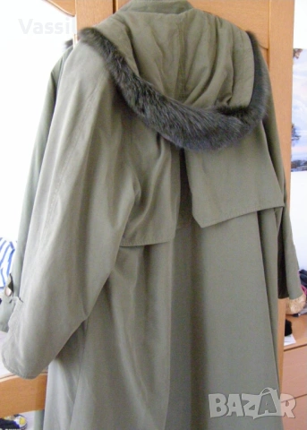 Неразличимо от ново дамско зимно палто заешка подплата и зимна шапка, снимка 7 - Якета - 53111288