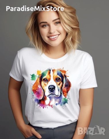 Дамска тениска куче бийгъл, снимка 1 - Тениски - 46154714